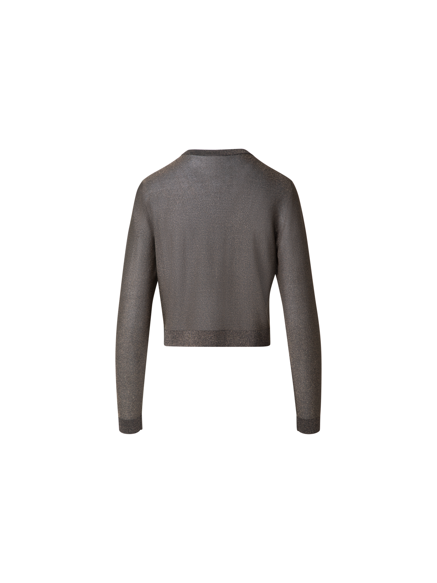 Designer Seiden-Cardigan mit goldenem Lurex - Schwarz - Gold