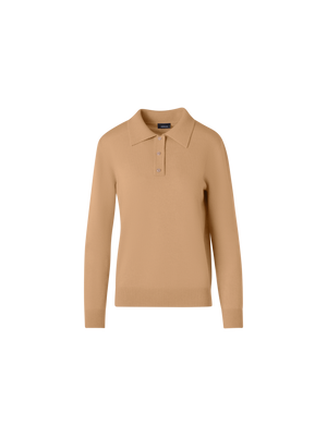 Designer Langärmeliger Strickpullover aus Kaschmir - Braun