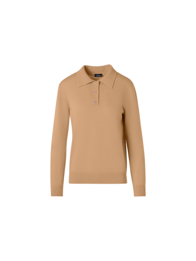 Designer Langärmeliger Strickpullover aus Kaschmir - Braun