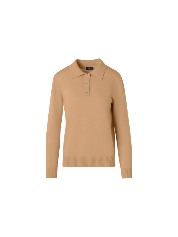Designer Langärmeliger Strickpullover aus Kaschmir - Braun