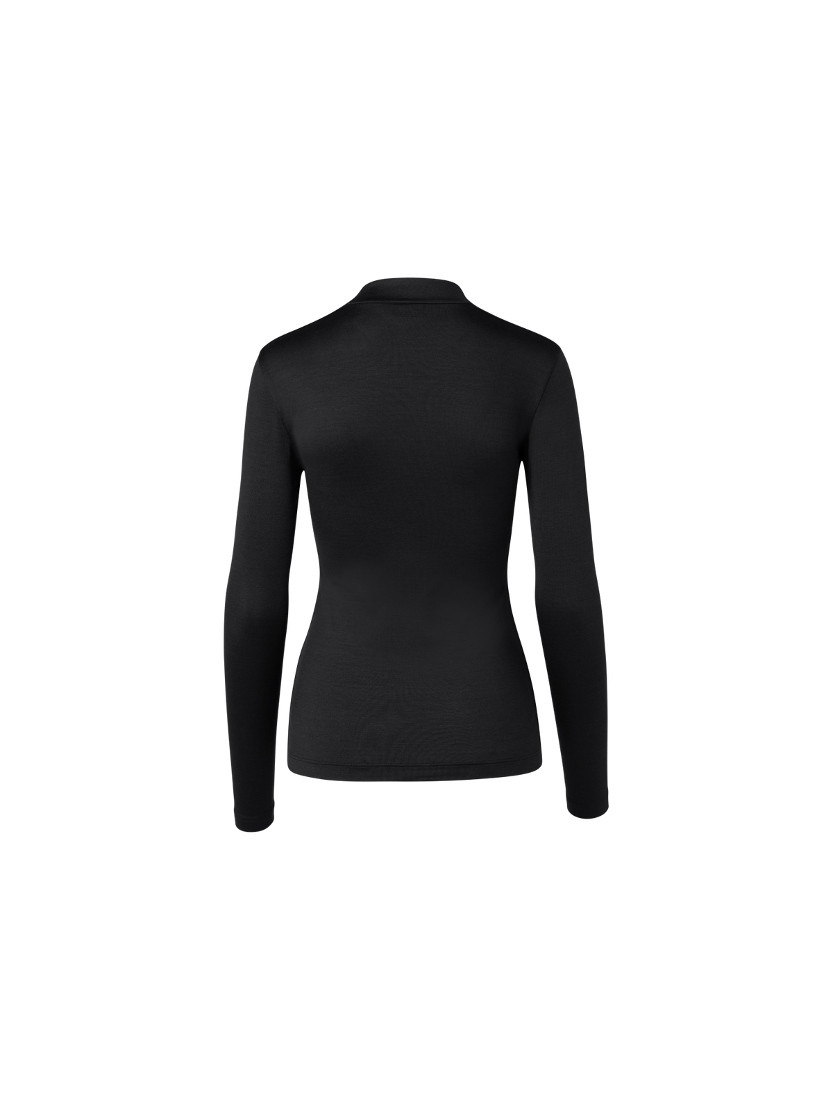 Designer Shirt aus Seide und Jersey mit V-Ausschnitt - Schwarz