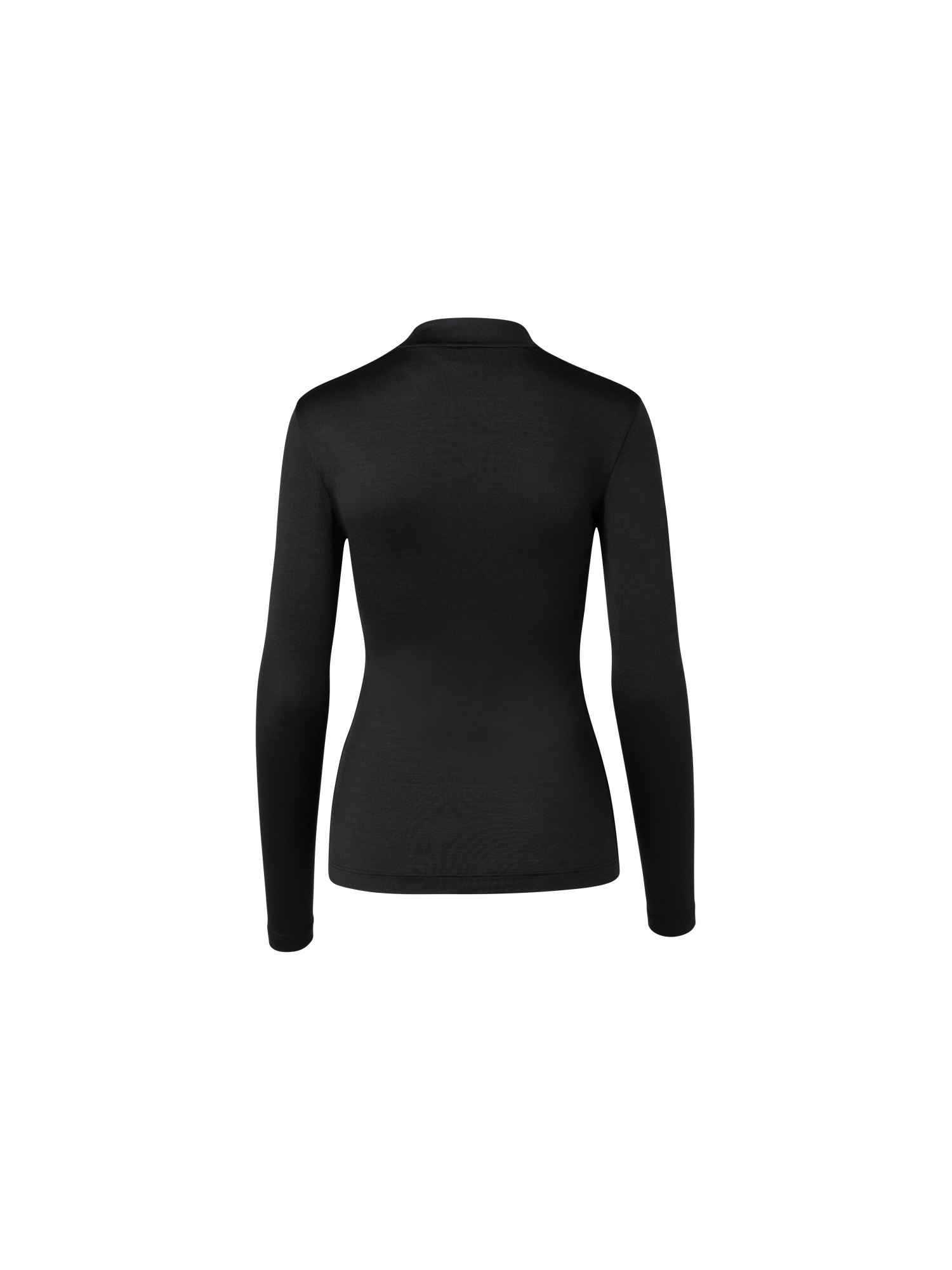 Designer Shirt aus Seide und Jersey mit V-Ausschnitt - Schwarz