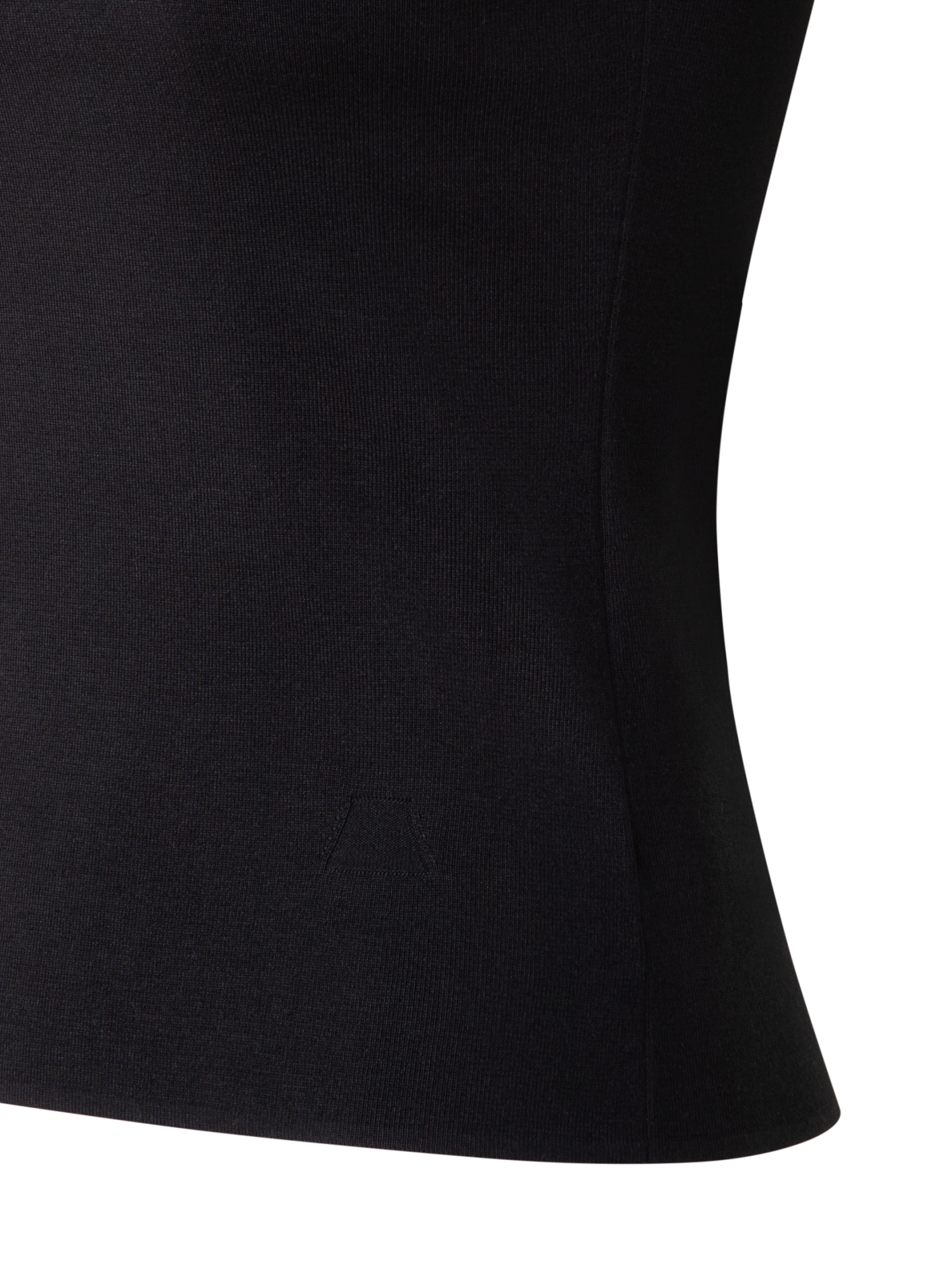 Designer Ärmelloses Strick Oberteil in Seiden-Stretch - Schwarz