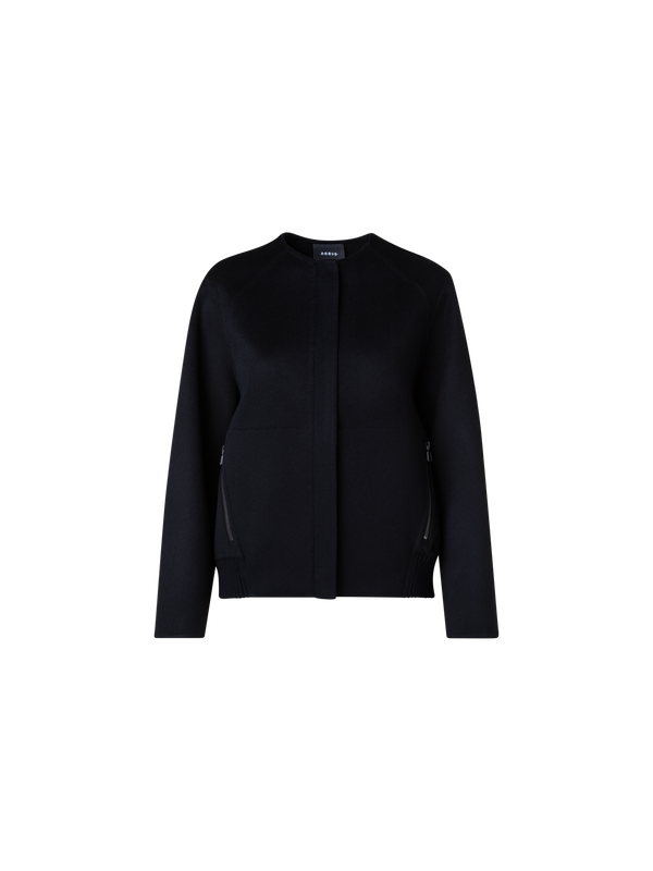 Designer Doubleface Bomberjacke aus Kaschmir - Schwarz