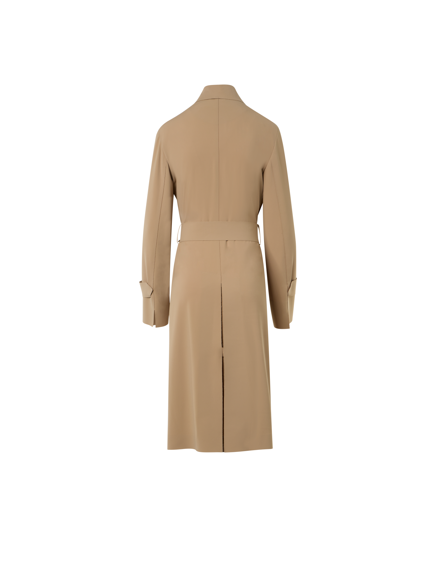Designer Laser-Cut Trenchcoat aus Crêpe - Beige