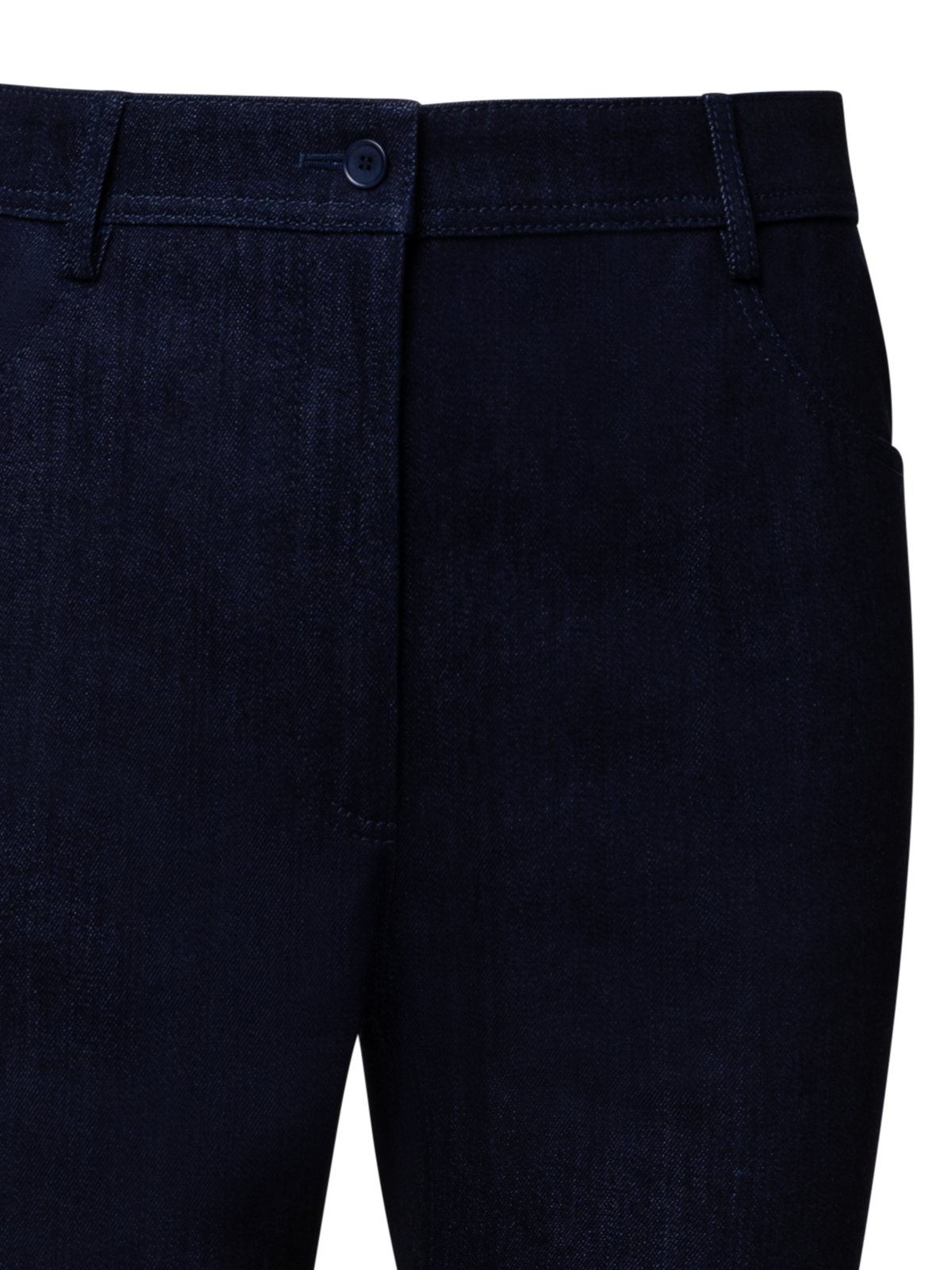 Designer Cropped Schlaghose aus Baumwoll-Denim-Stretch - Dunkelblau - Blau