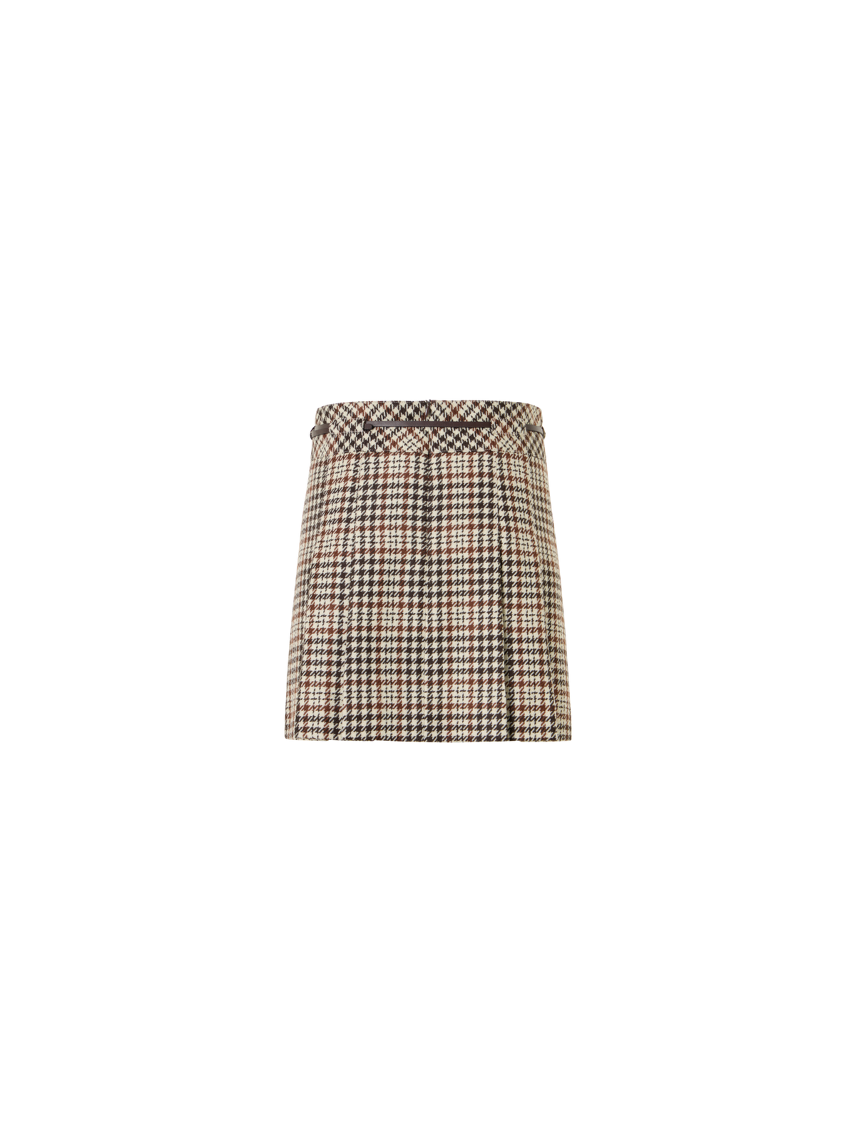 Designer Kilt-Minirock aus kariertem Tweed - Bunt - Braun