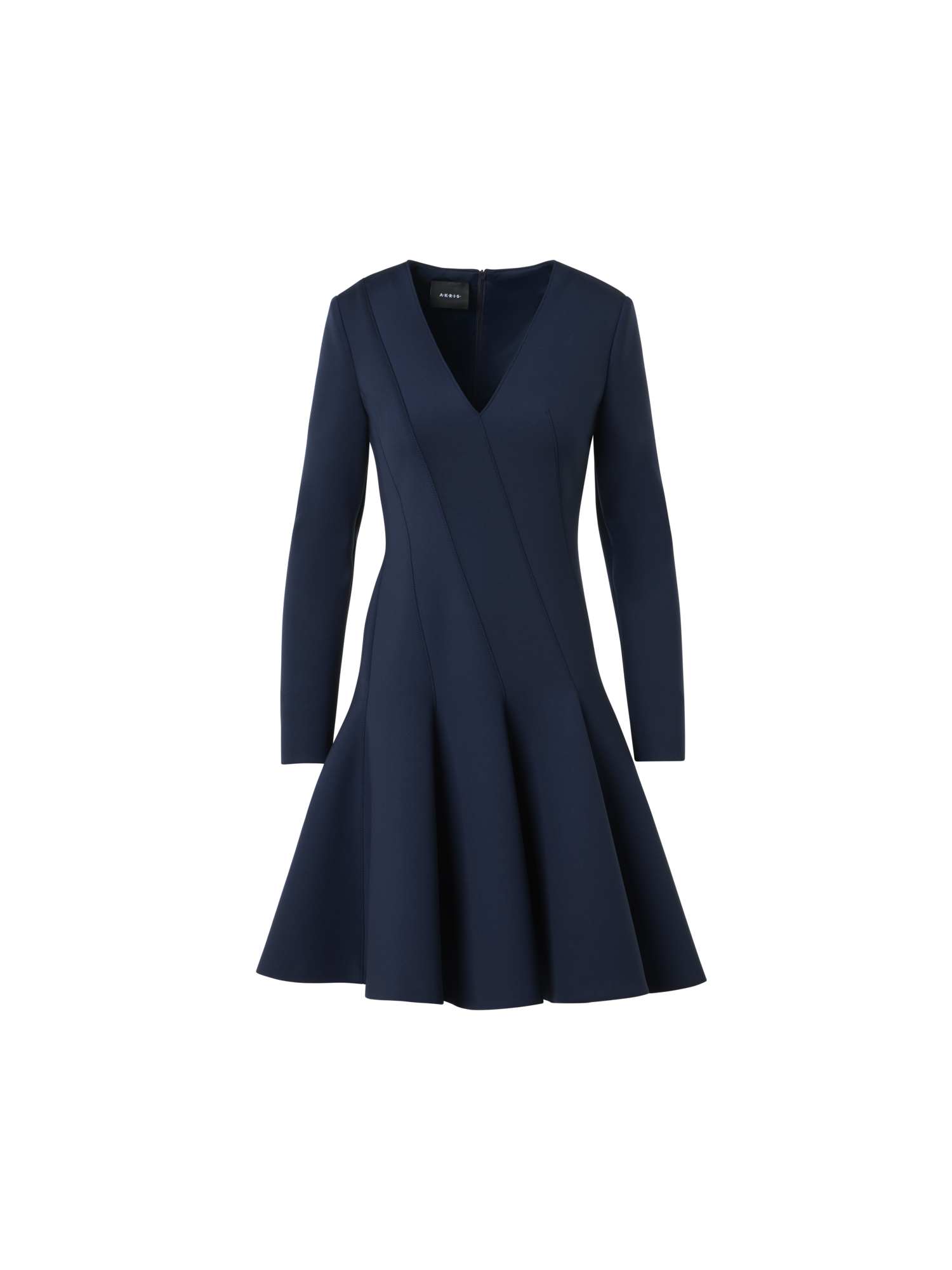 Designer Fit-and-Flare-Techno-Neoprenkleid - Blau
