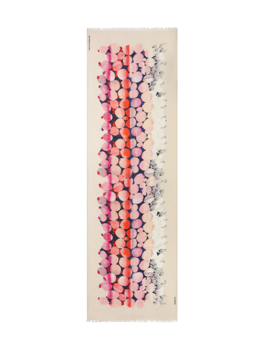 Designer Kaschmirschal mit Silver Dollars Druck - Bunt - Rosa