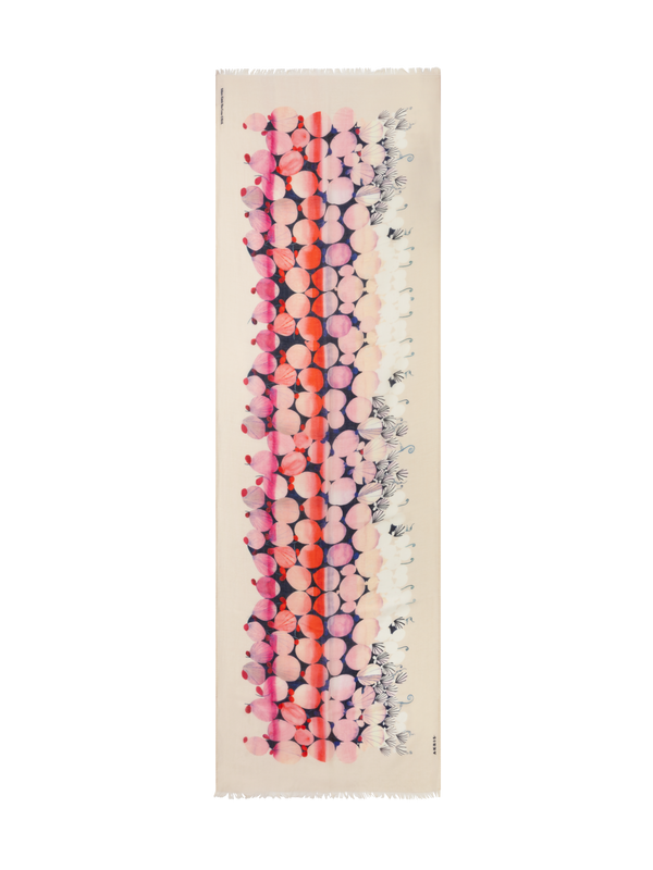 Designer Kaschmirschal mit Silver Dollars Druck - Bunt - Rosa