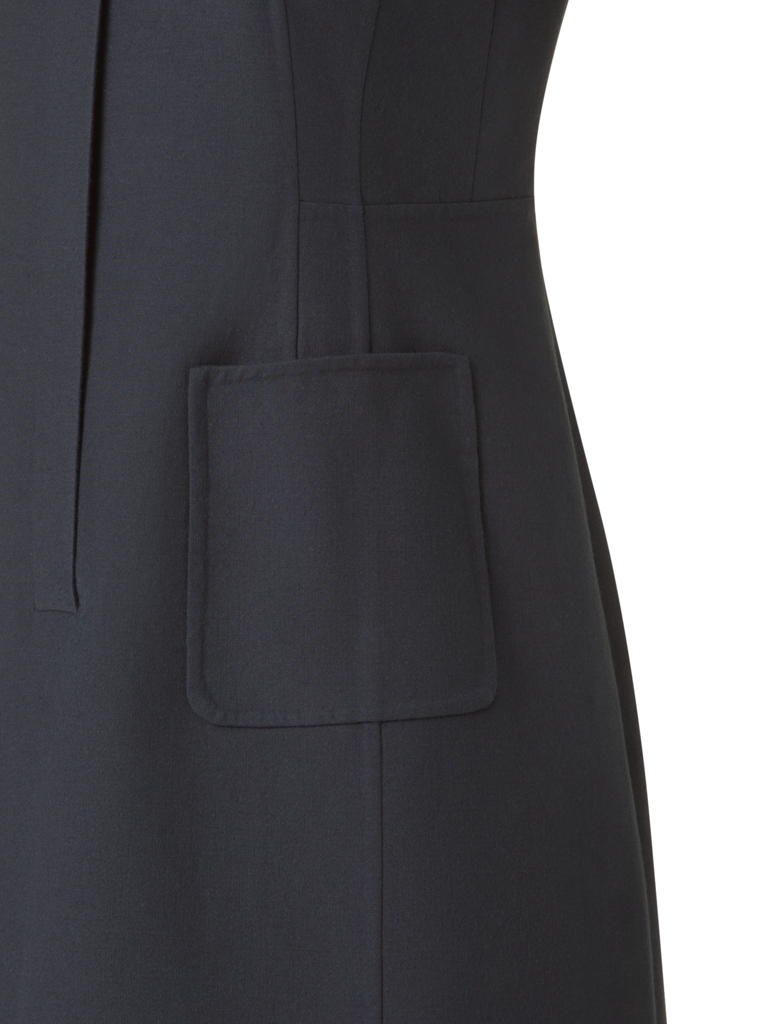 Designer Polokleid aus Baumwoll-Seiden-Doubleface - Schwarz