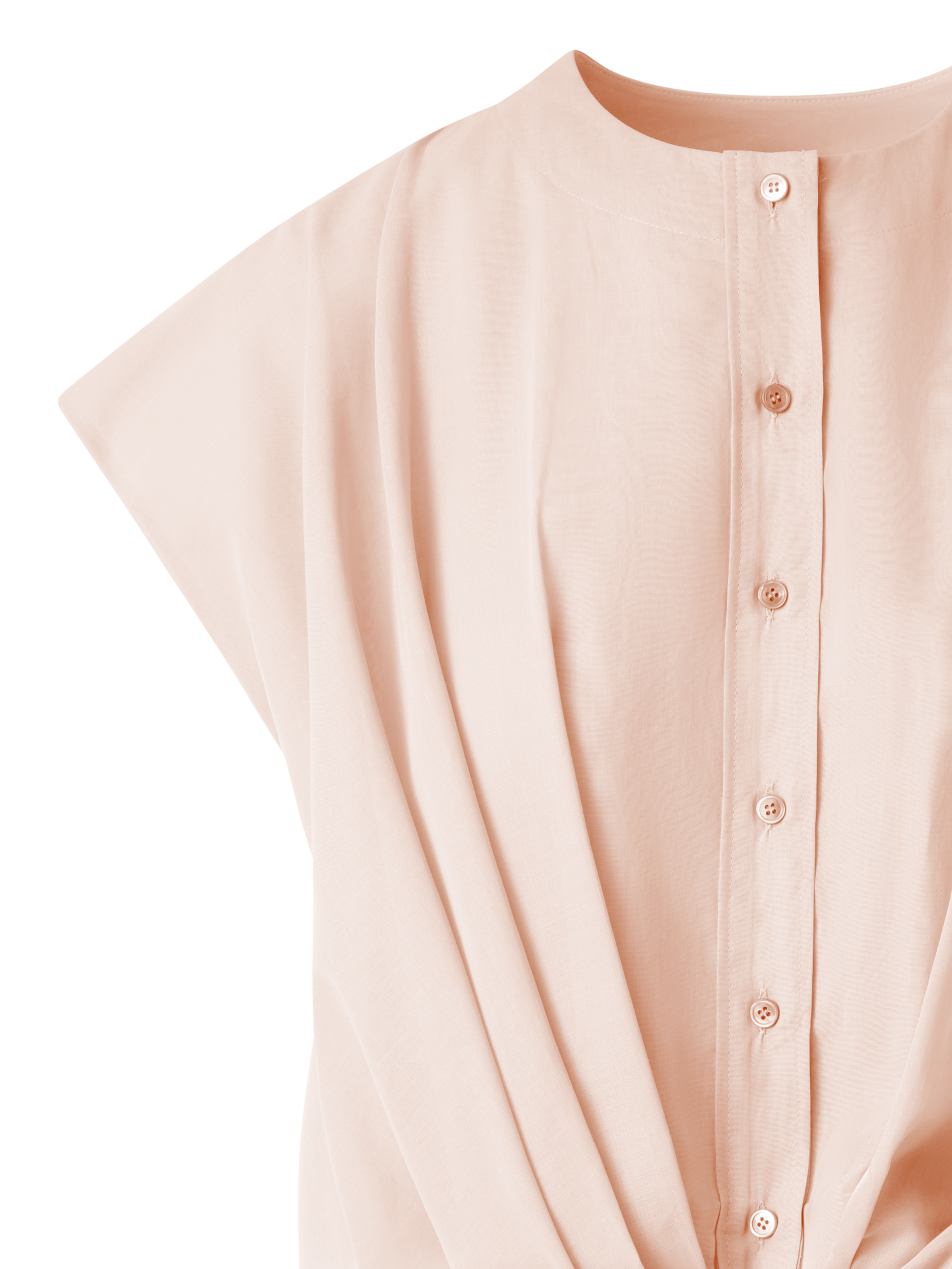 Designer Ärmellose Bluse aus Baumwoll-Voile - Rosa