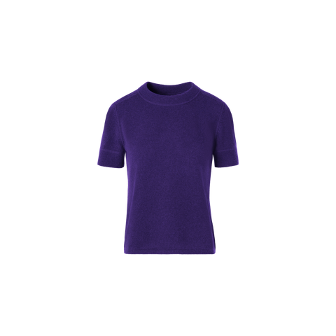 Short-Sleeve Cashmere Knit Sweater