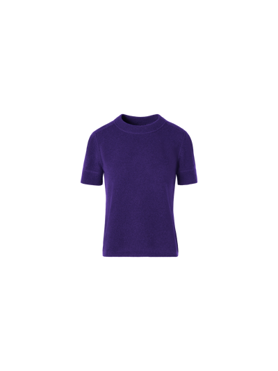 Designer Kurzärmeliger Strickpullover aus Kaschmir - Violett
