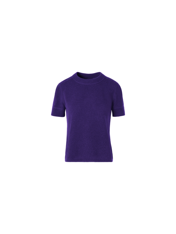 Designer Kurzärmeliger Strickpullover aus Kaschmir - Violett