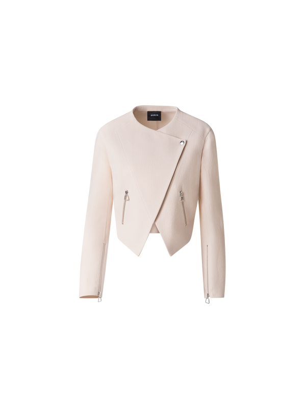 Designer Asymmetrische Jacke aus Woll-Doubleface - Rosa