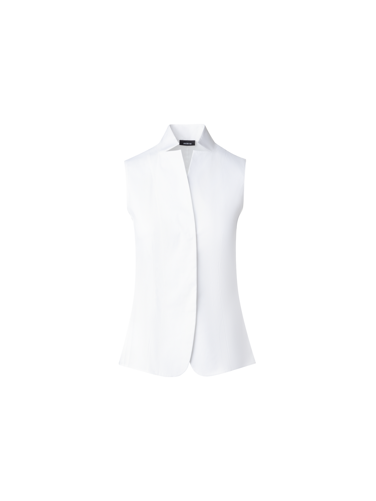 Designer Ärmellose Bluse aus Baumwolle mit Stretchanteil - Weiss