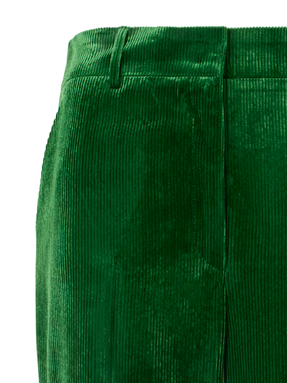 Designer Weite Hose aus fliessendem Cord - Grün