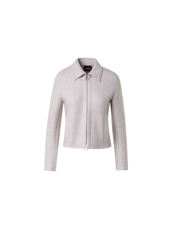 Designer Kurze Kaschmirjacke aus 100% Kaschmir - Grau