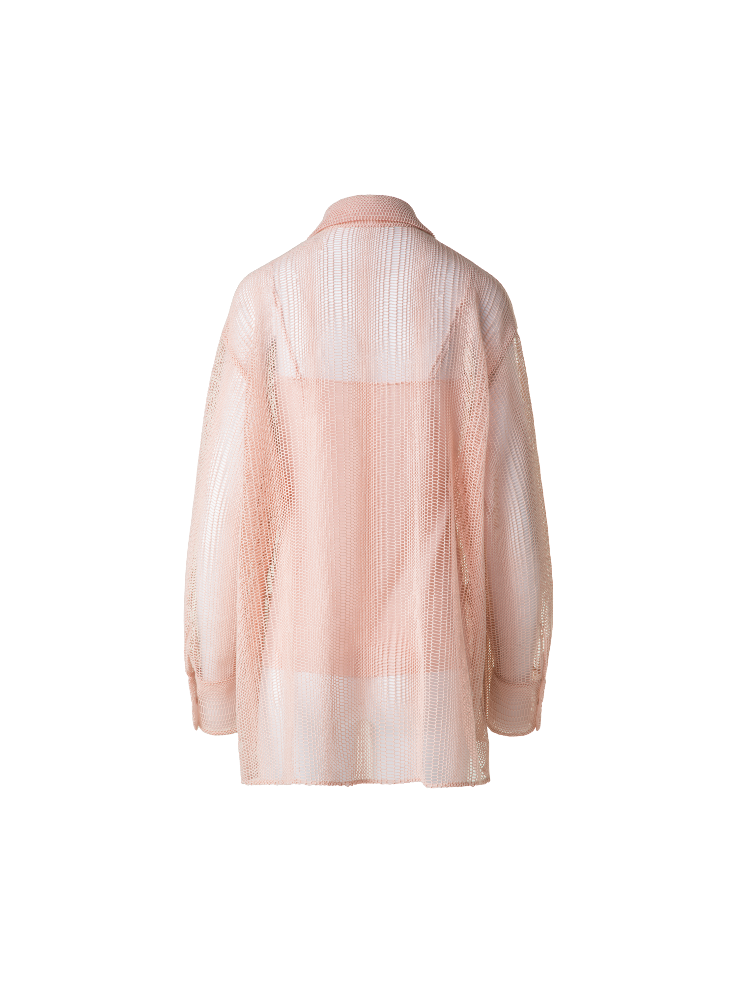 Designer Oversize Bluse mit Allover Stickerei - Rosa