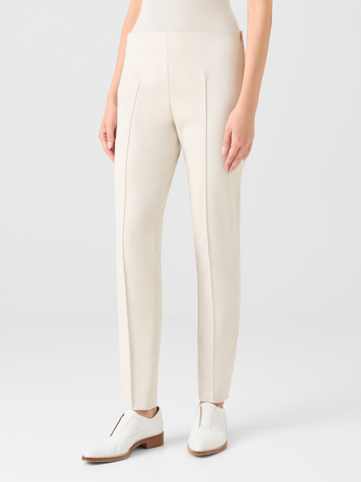 Designer Melissa schmale Hose aus Stretch-Baumwolle - Beige #editorial