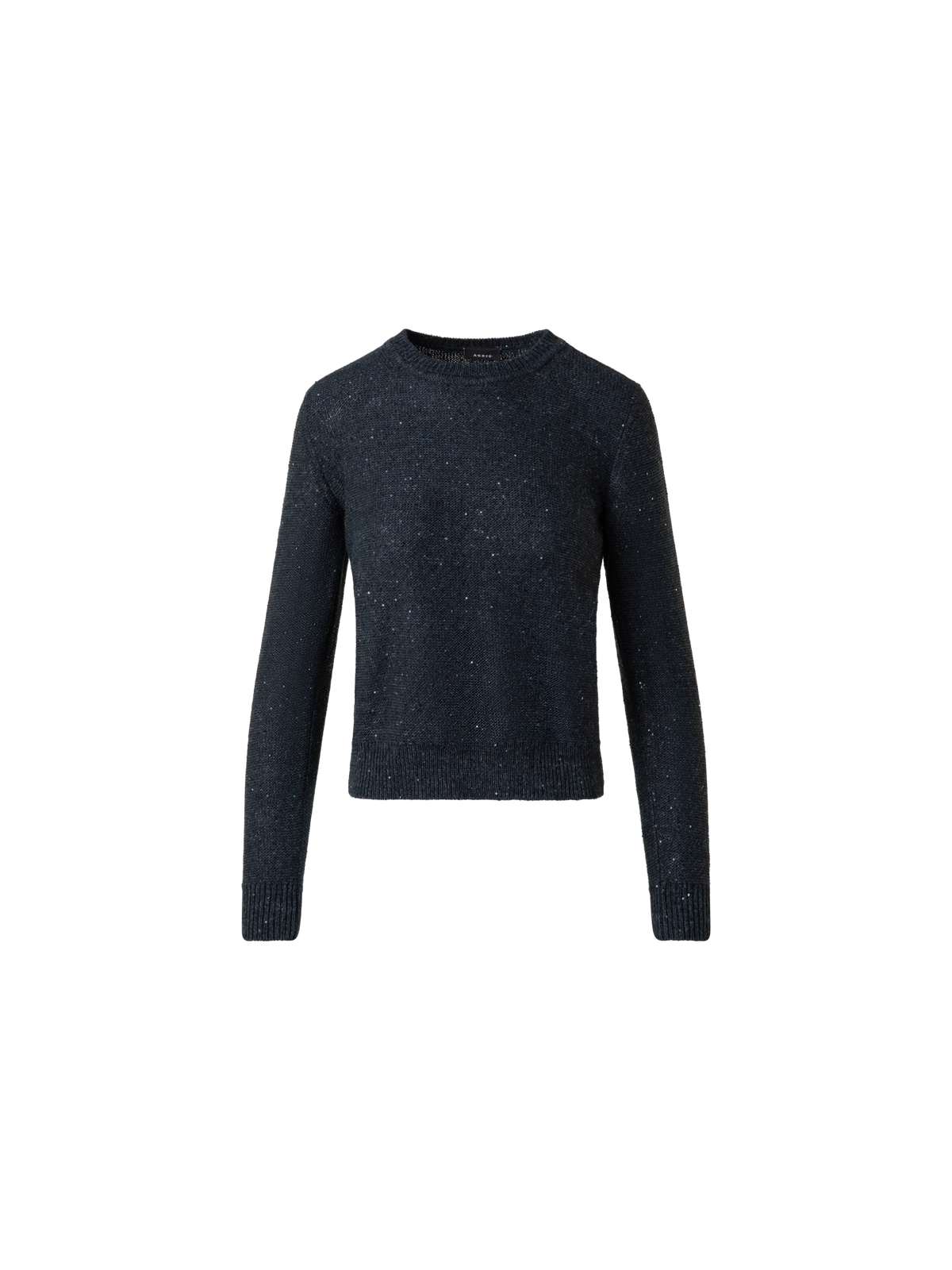 Designer Leinen-Baumwoll-Pullover mit Mikro-Pailletten - Grau