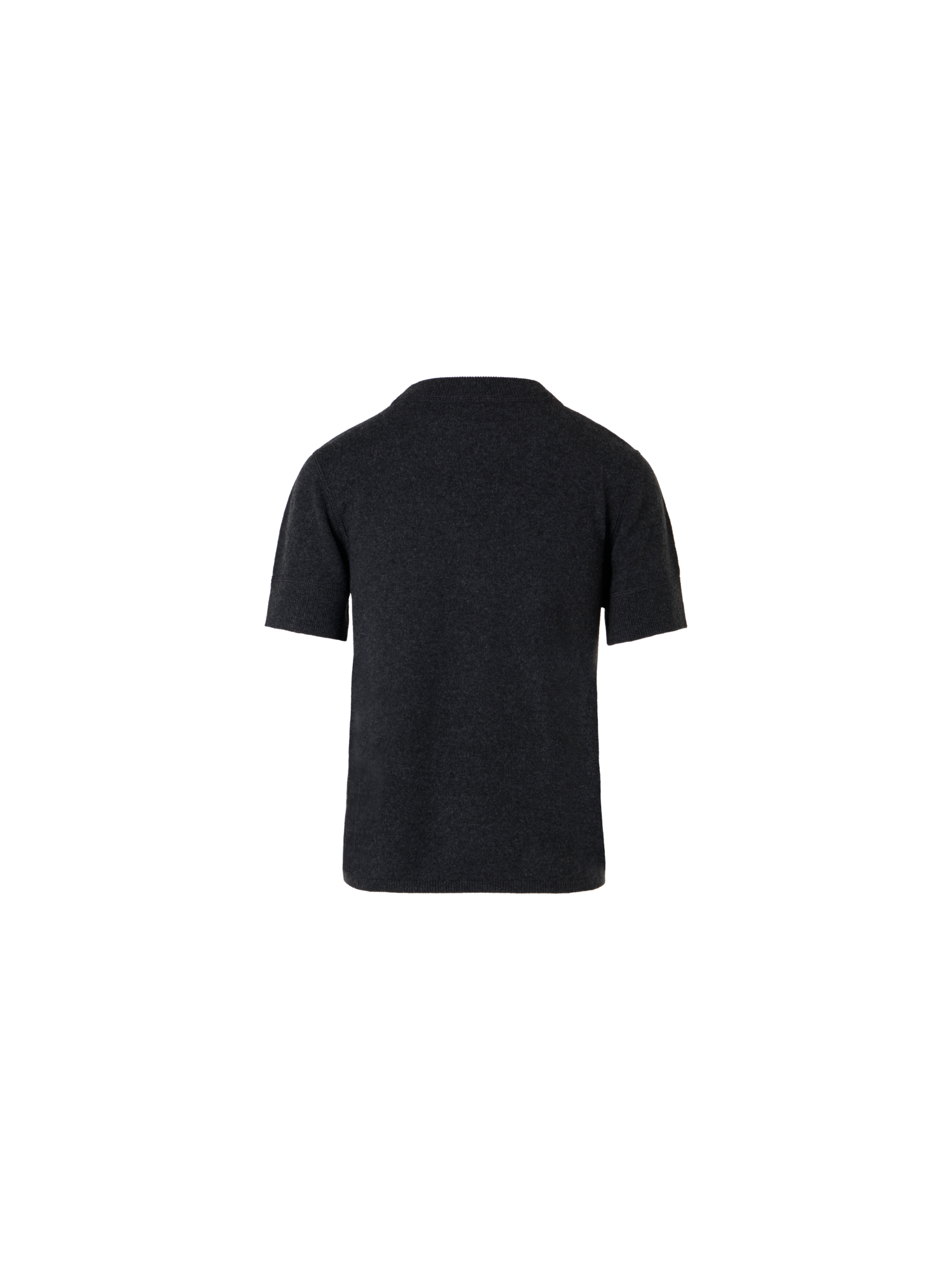 Designer Kurzarm-Pullover aus Kaschmir - Grau