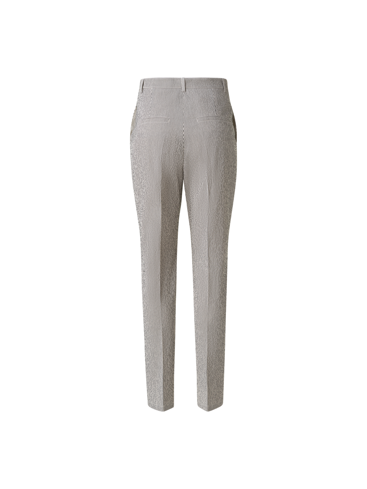 Designer Tapered Hose aus Baumwoll-Seersucker - Schwarz - Bunt - Ecru - Weiss