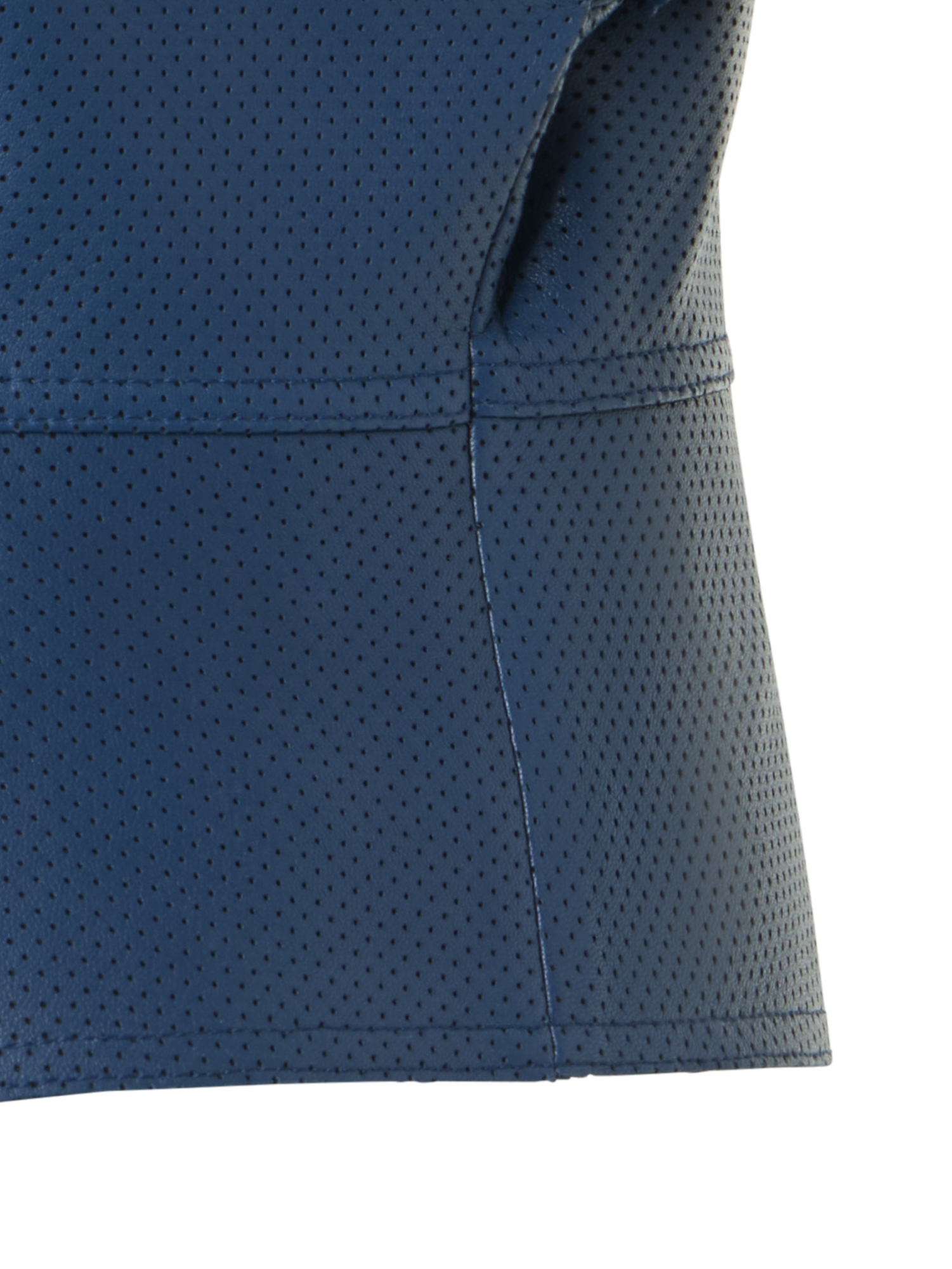 Designer Nappaleder-Reissverschlussjacke mit Pin-Dot-Muster - Blau