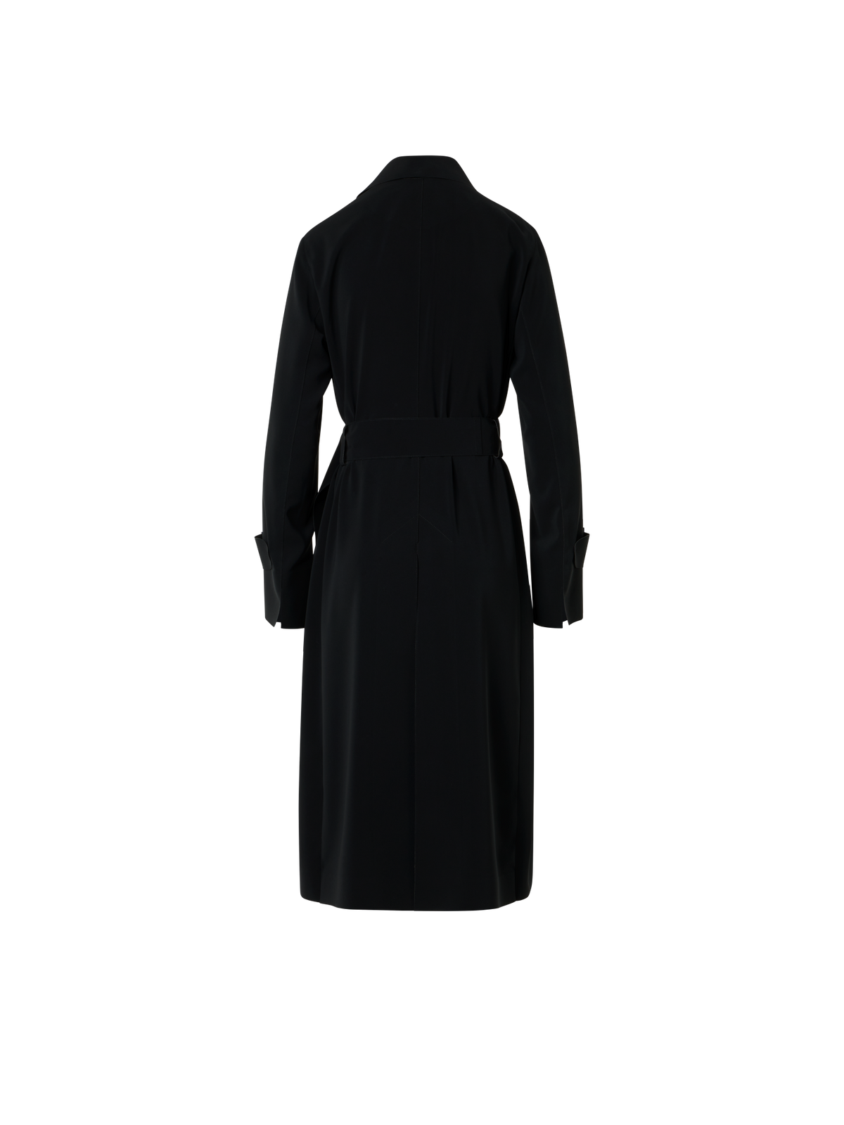 Designer Laser-Cut Trenchcoat aus Crêpe - Schwarz
