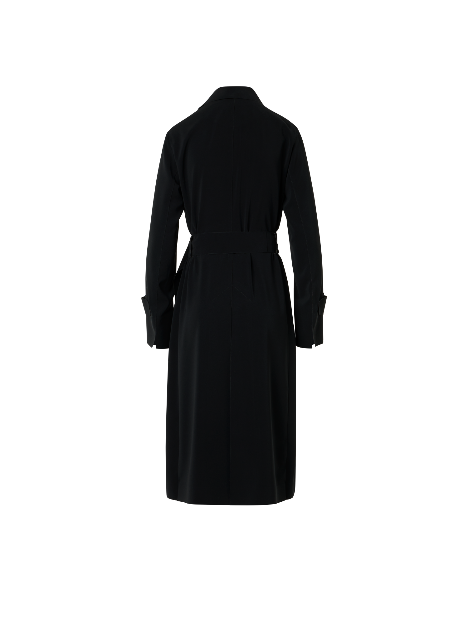 Designer Laser-Cut Trenchcoat aus Crêpe - Schwarz