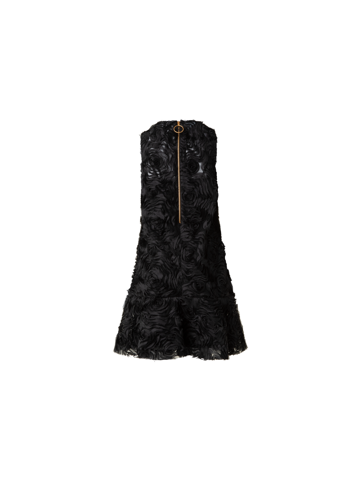 Designer Cocktailkleid mit 3D Carnation Stickerei - Schwarz