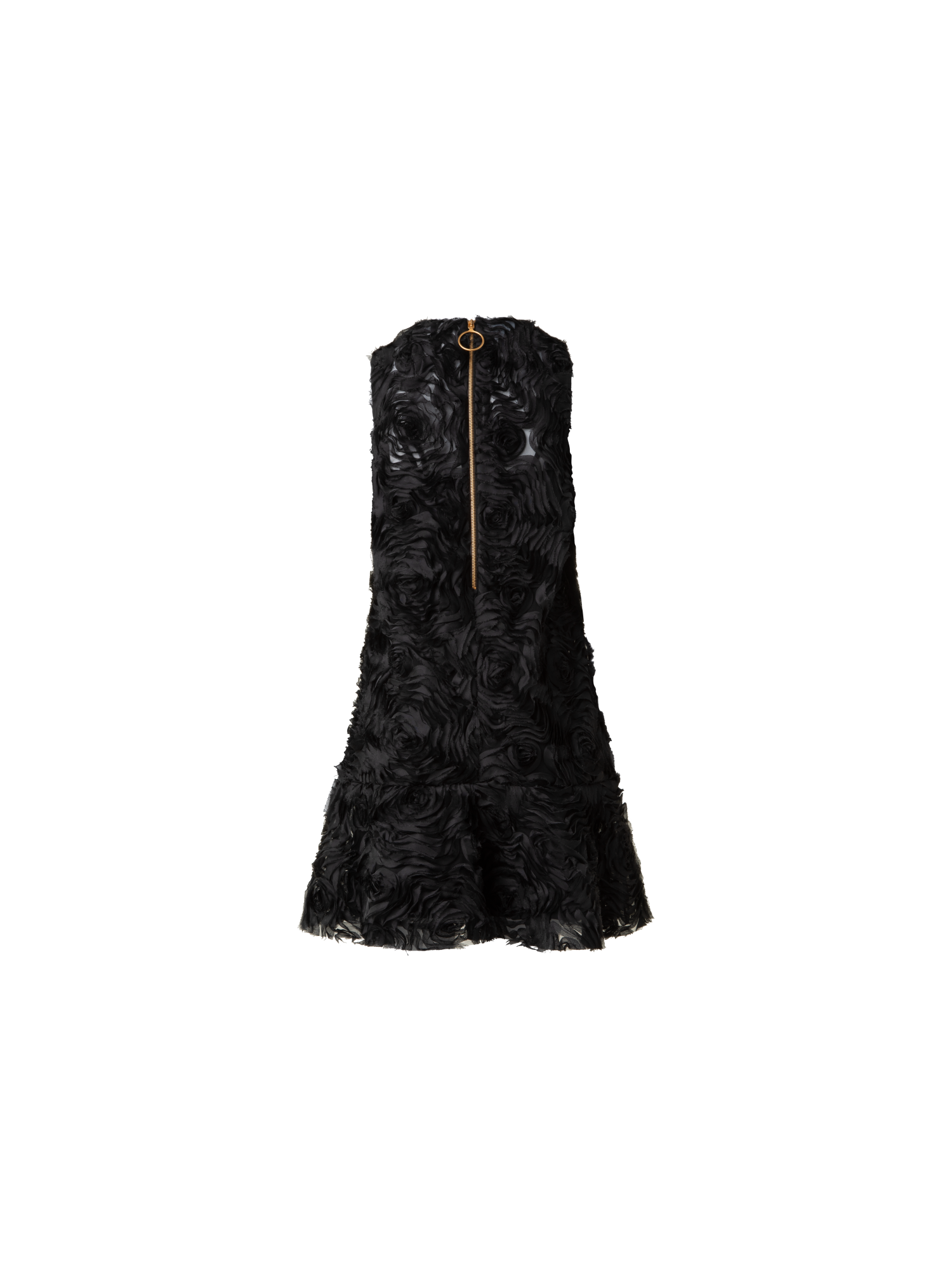 Designer Cocktailkleid mit 3D Carnation Stickerei - Schwarz