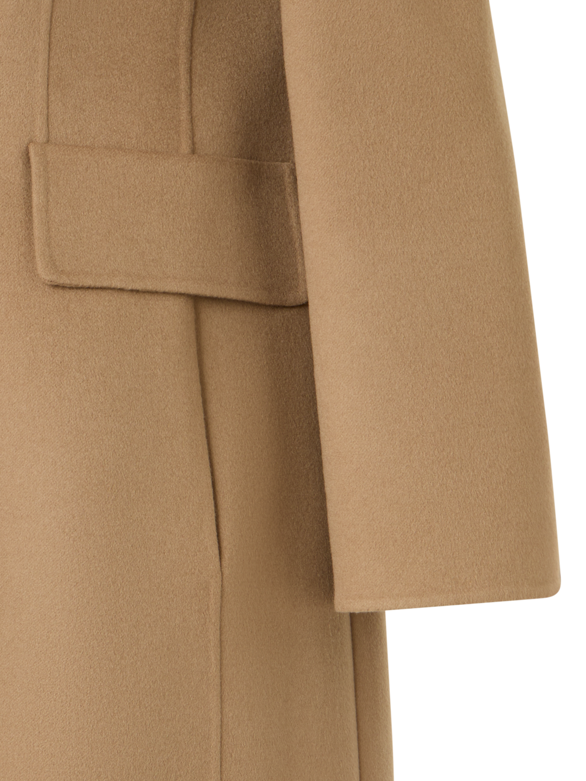 Designer Gerader Mantel aus Kaschmir-Double-Face - Beige