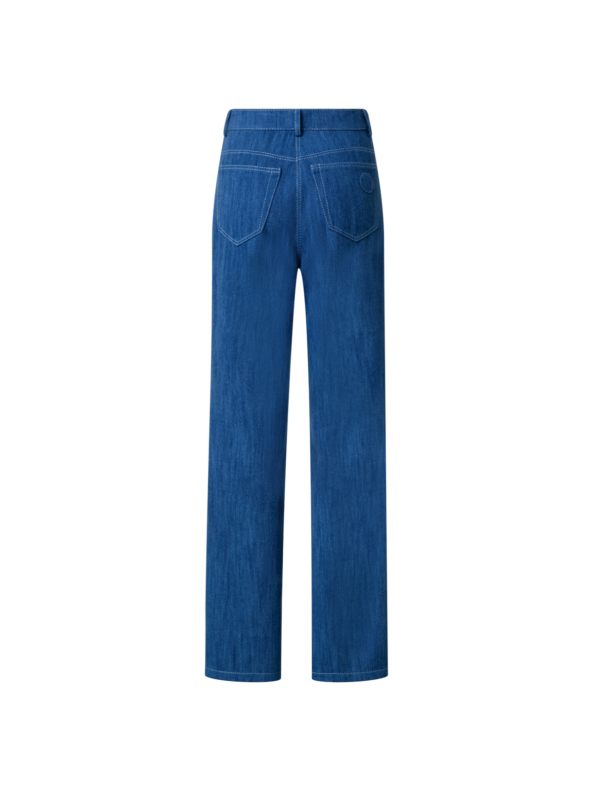 Designer Gerade Hose aus Baumwoll-Stretch-Denim - Blau