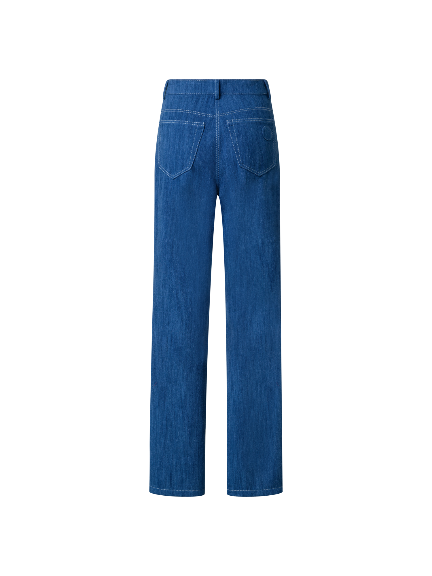 Designer Gerade Hose aus Baumwoll-Stretch-Denim - Blau