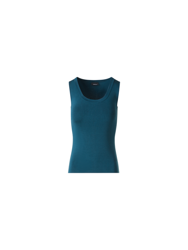 Designer Strick-Tank-Top aus Seiden-Stretch - Grün