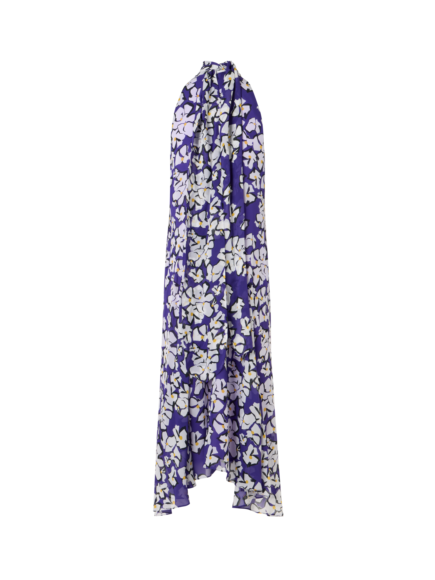 Designer Ärmelloses Midi-Kleid mit Papercut Flower Print - Violett