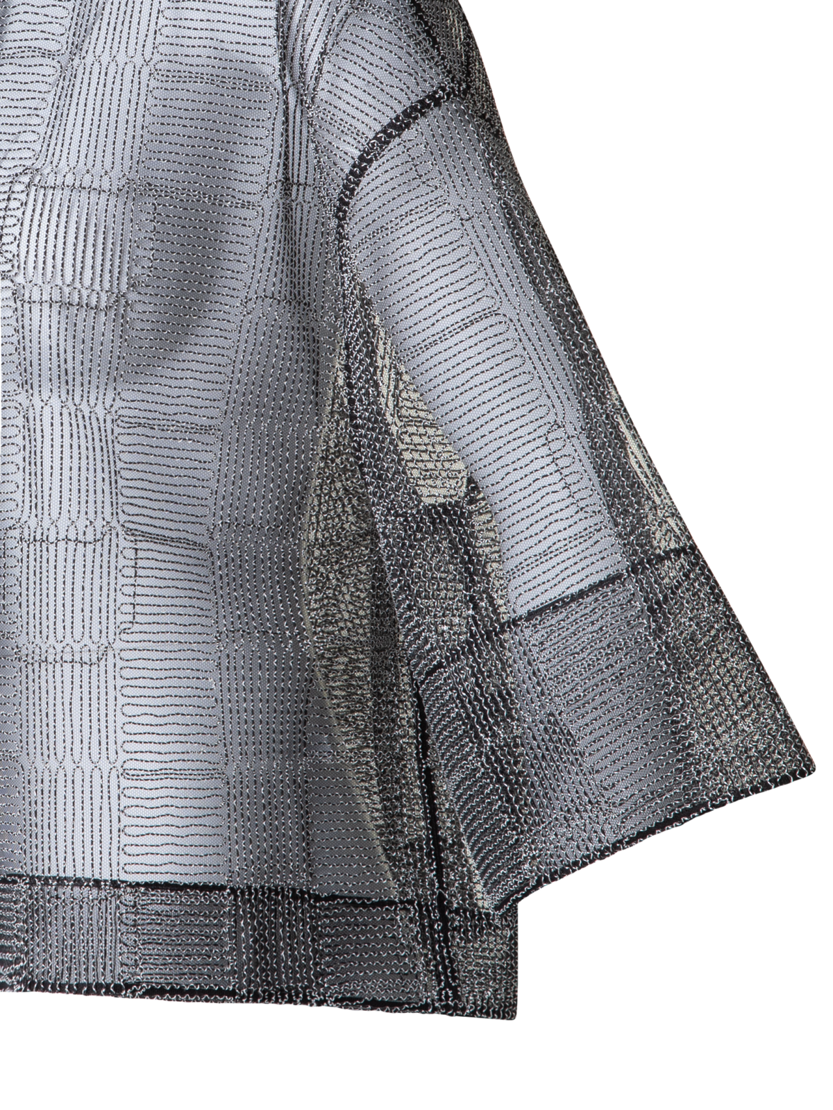 Designer Boxy Jacke mit quadratischer Tüll-Stickerei - Schwarz