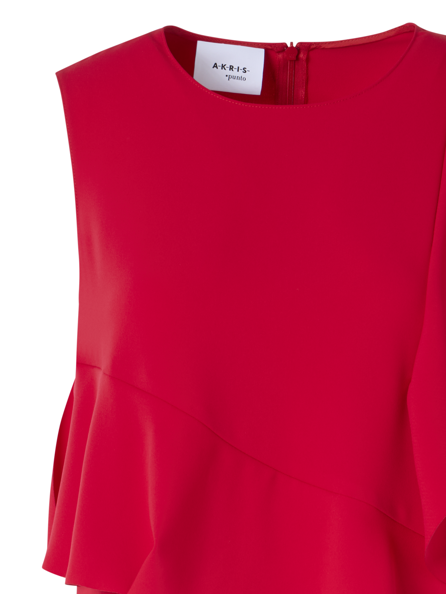 Designer Ärmelloses Tunikakleid aus Signature-Lasercut-Krepp - Rot