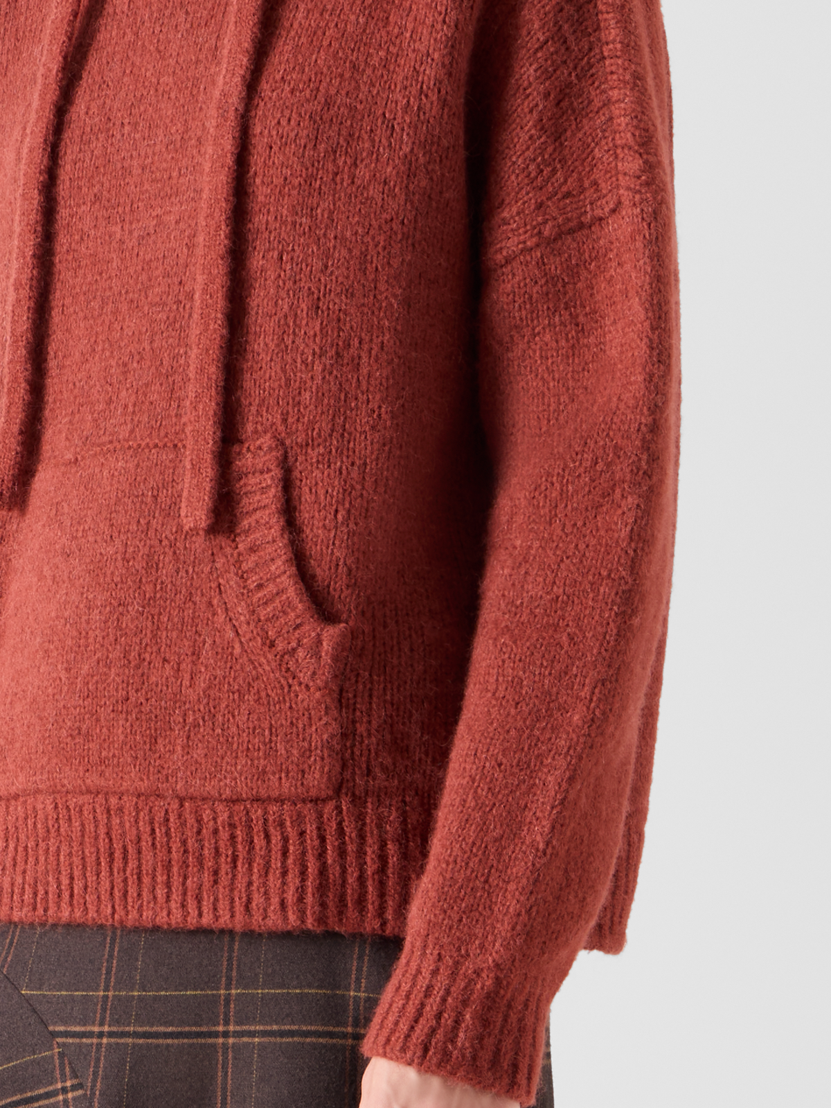 Designer Oversize Hoodie aus flauschigem Alpaka - Rot 