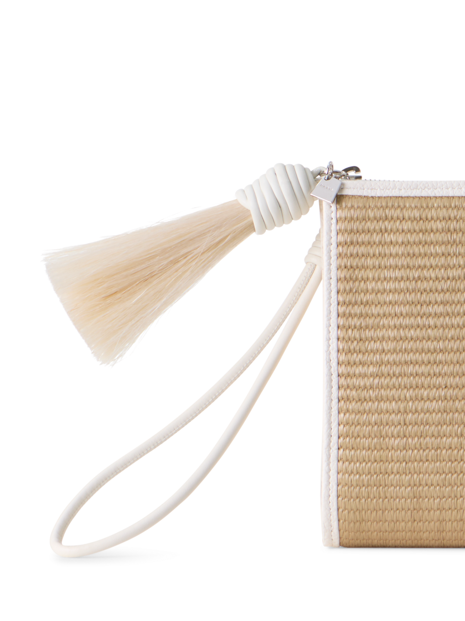 Designer Alexa Tassle Pouch - Beige