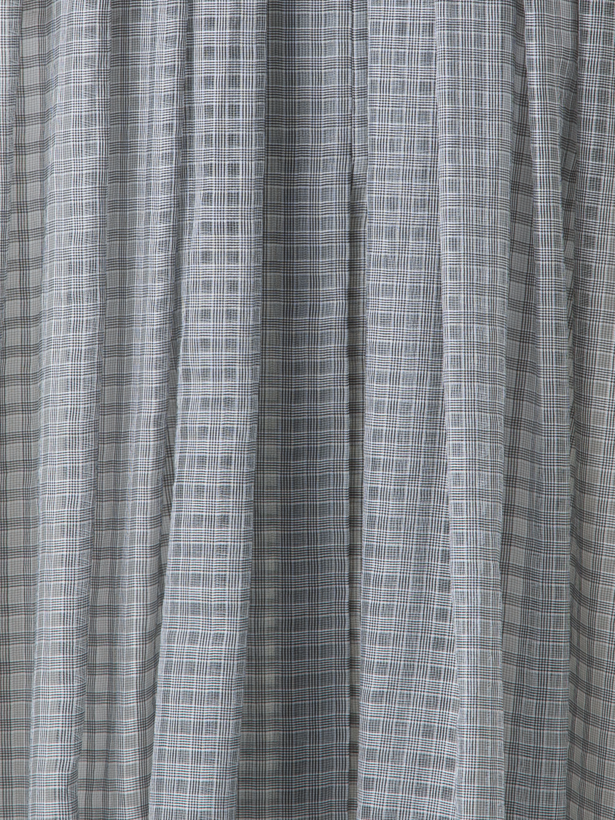 Designer Ausgestellter Midirock mit kleinem Baumwoll-Karomuster - Schwarz - Grau - Bunt