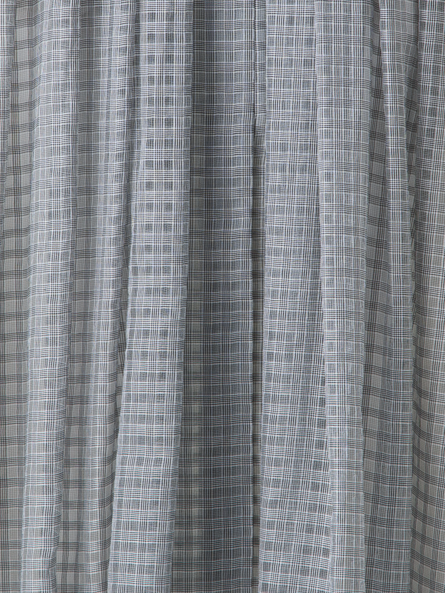 Designer Ausgestellter Midirock mit kleinem Baumwoll-Karomuster - Schwarz - Grau - Bunt