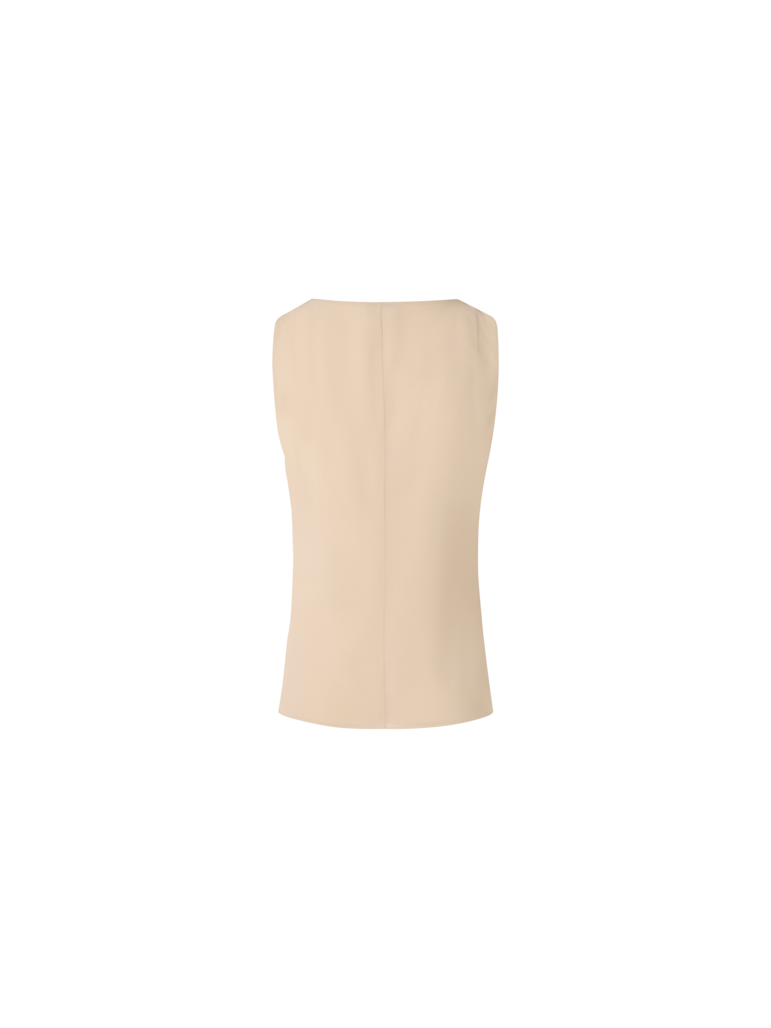 Designer Ärmelloses Top aus Seidengeorgette - Beige
