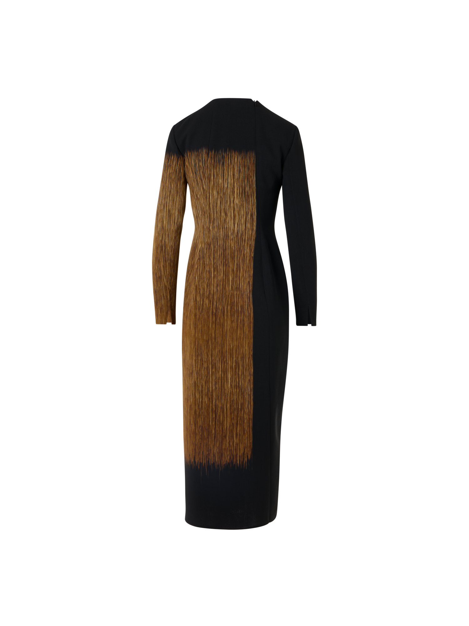 Designer Etuikleid in Midilänge mit Oro Lienzo Print - Beige - Schwarz - Bunt
