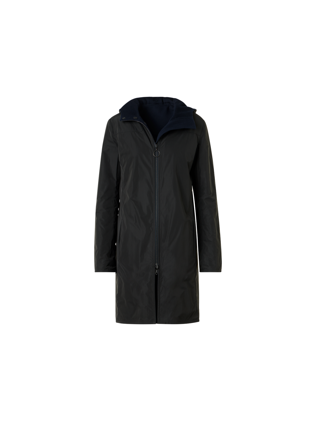 Designer Wendbarer Wolle und Shell Mantel - Schwarz - Dunkelblau - Blau - Bunt