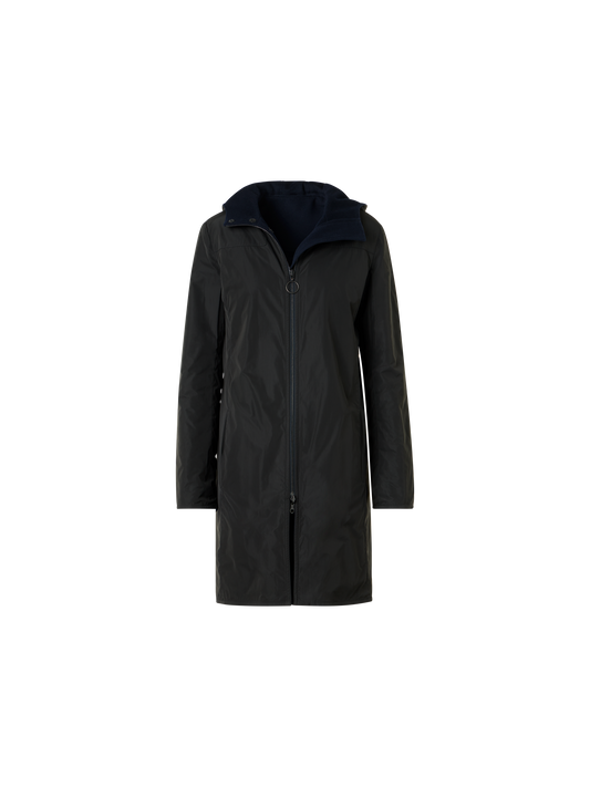 Designer Wendbarer Wolle und Shell Mantel - Schwarz - Dunkelblau - Blau - Bunt