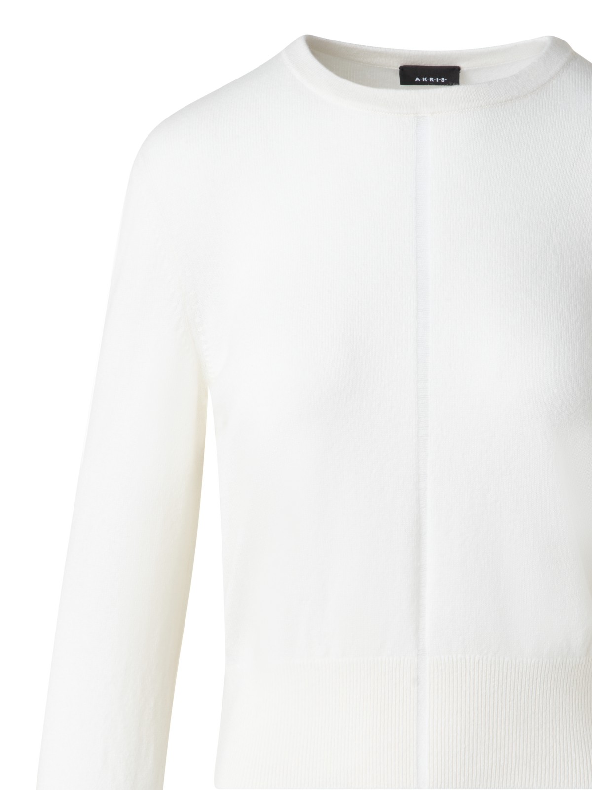 Designer Kaschmirpullover mit transparentem Streifen - Ecru - Weiss