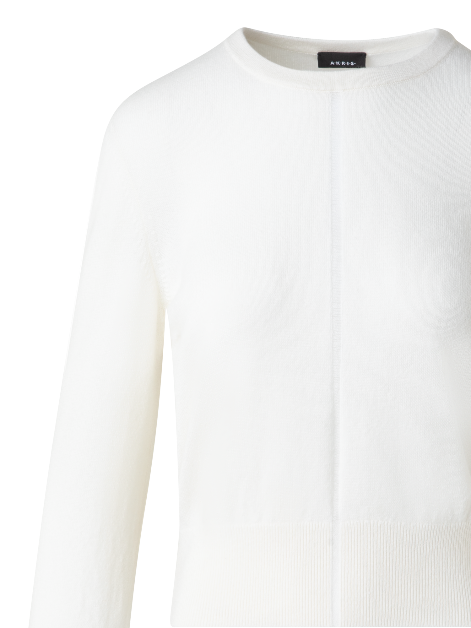 Designer Kaschmirpullover mit transparentem Streifen - Ecru - Weiss